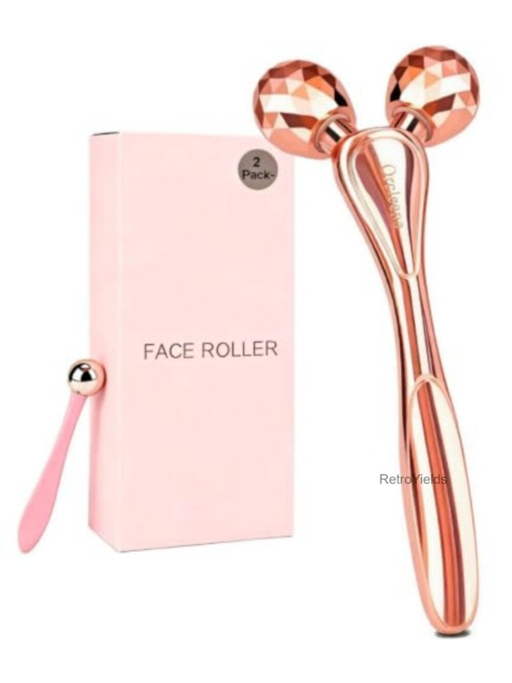 3D Face Roller Set Facial Massage Tool Stainless Steel Eye Cream Applicator